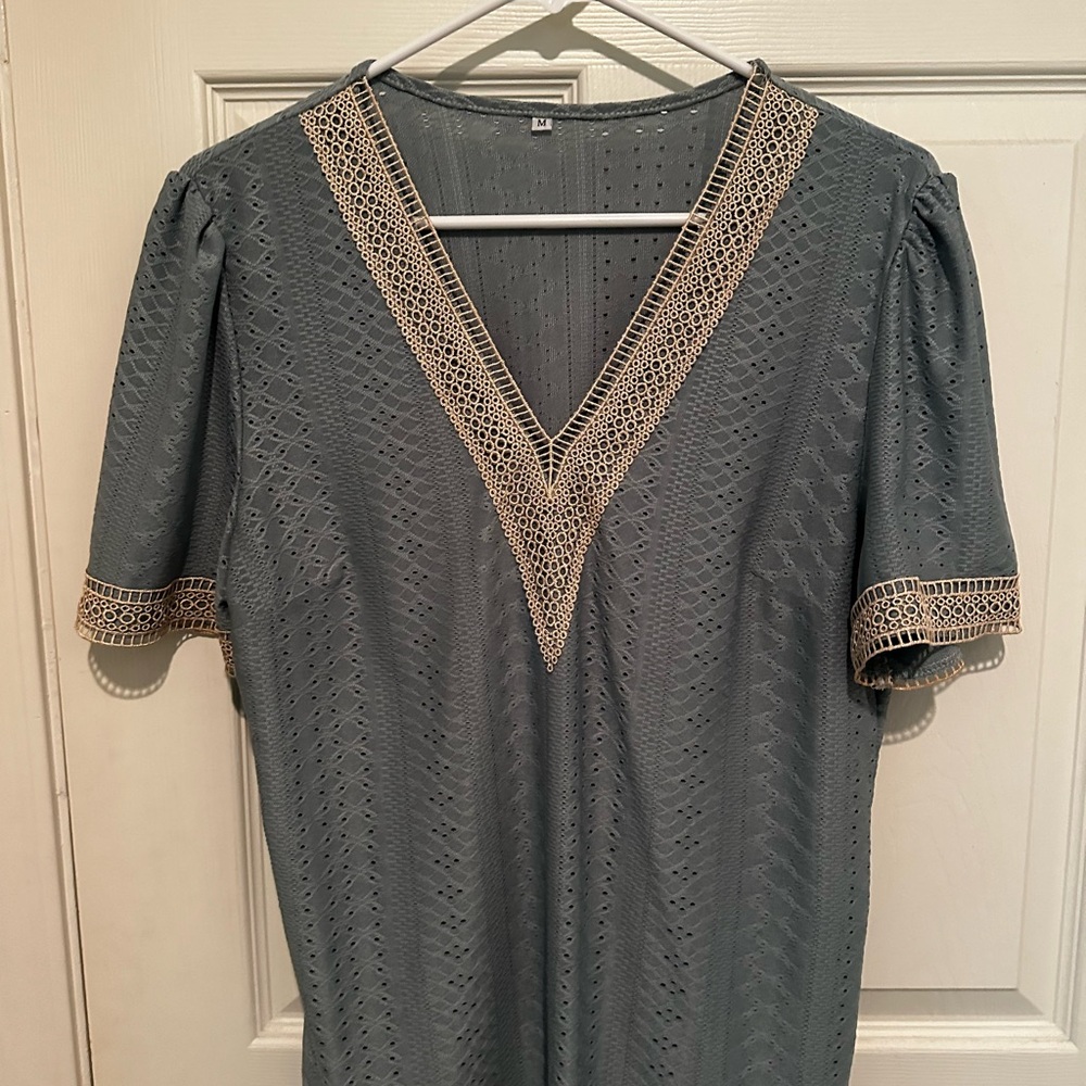 IFFEI Women's Summer Dressy Tops - Green/Teal - Size M